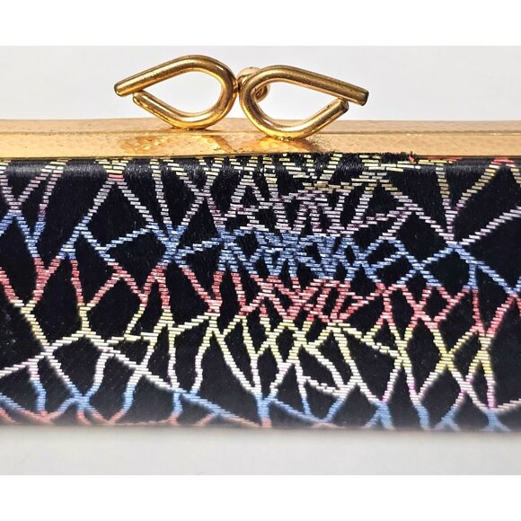 Vintage Opticase SpectaPurse Gold Clasp Geometric Pattern Rectangular Clutch - Picture 6 of 11